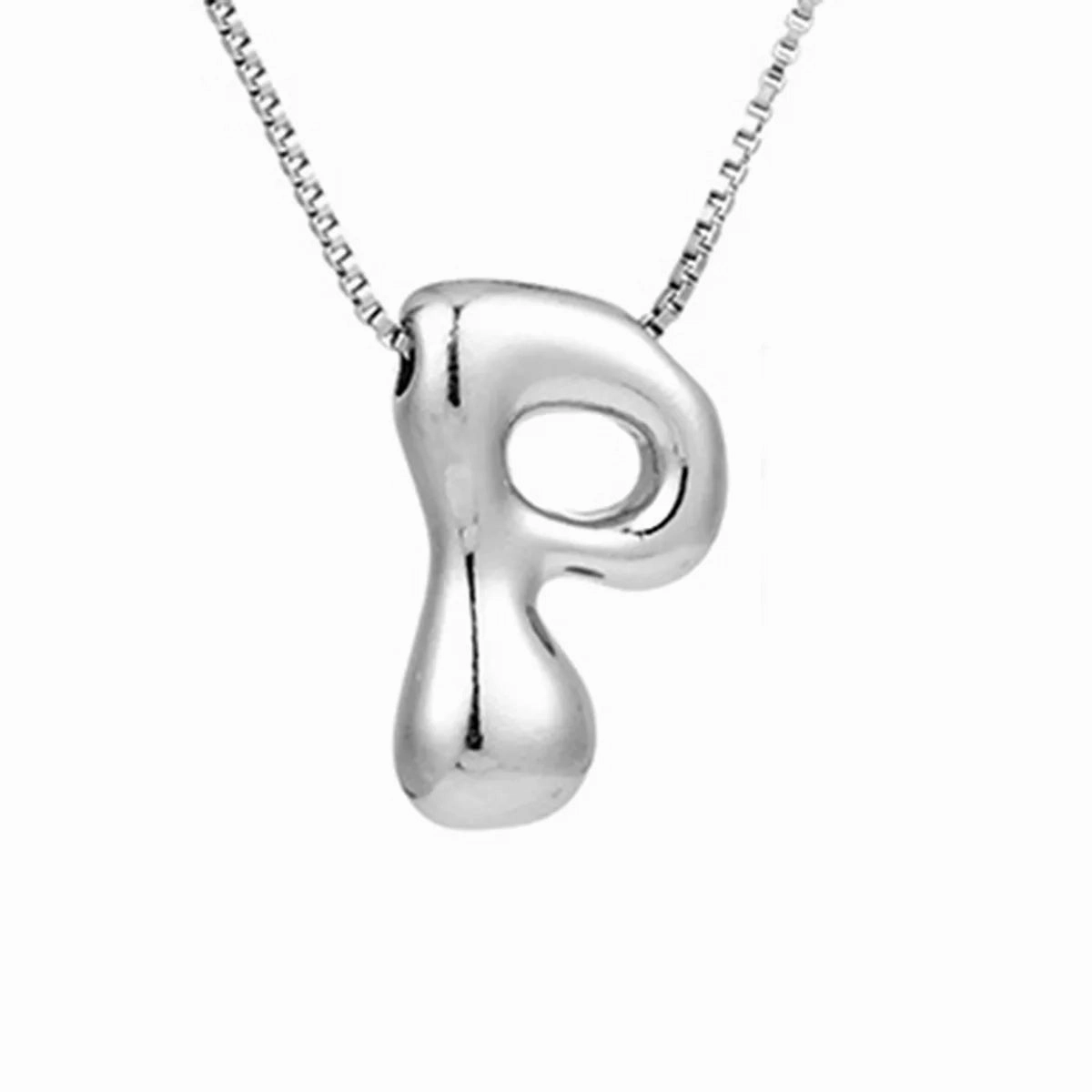 Creative A-Z Balloon Bubble Letter Pendant Necklace for Women