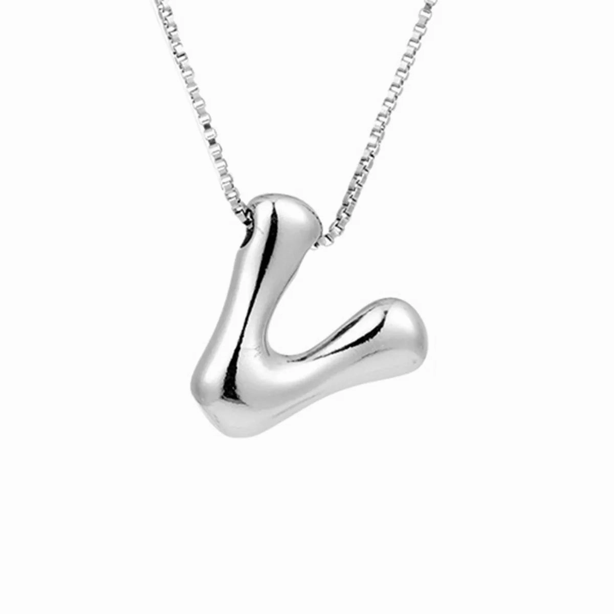 Creative A-Z Balloon Bubble Letter Pendant Necklace for Women