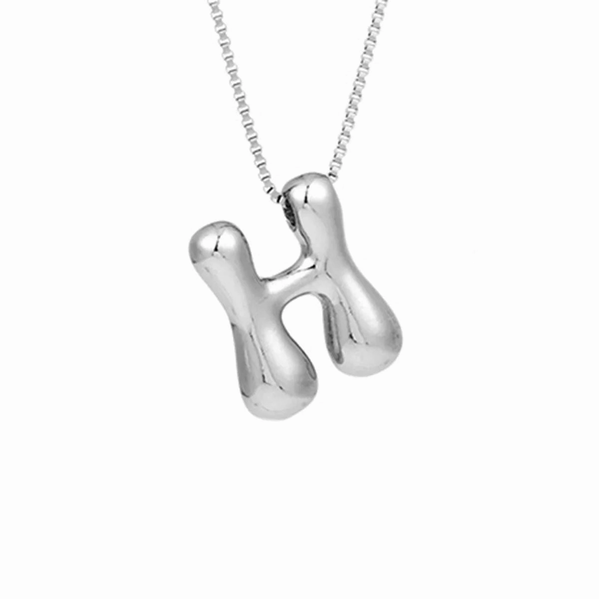 Creative A-Z Balloon Bubble Letter Pendant Necklace for Women
