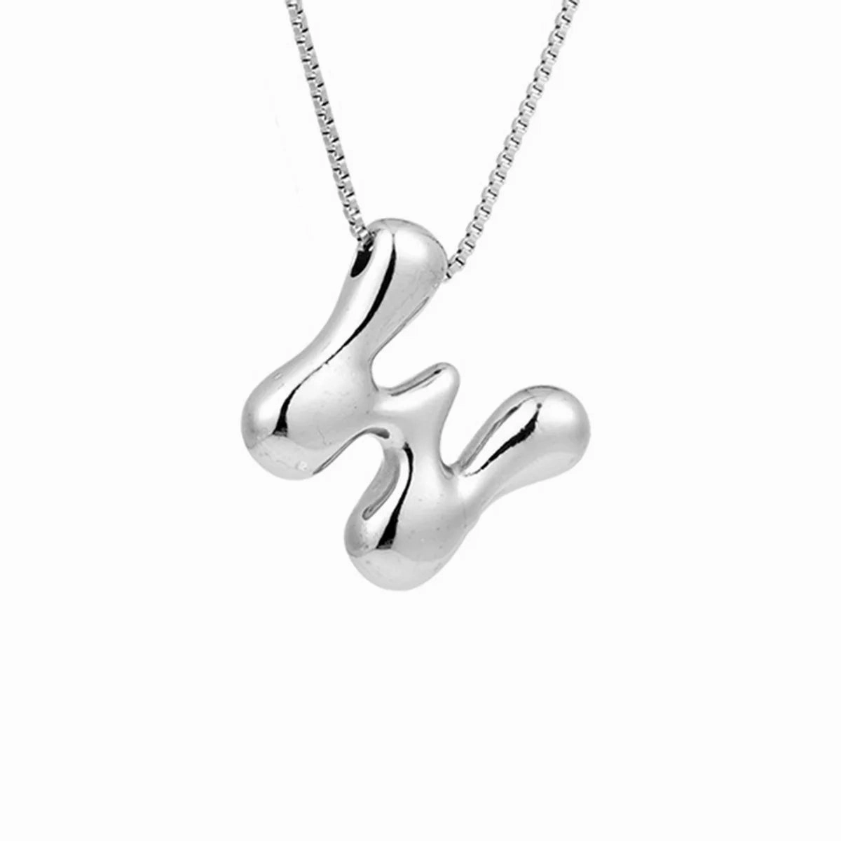 Creative A-Z Balloon Bubble Letter Pendant Necklace for Women