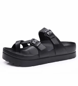 Crestar Women Platform Sandals with Arch Support and Buckle