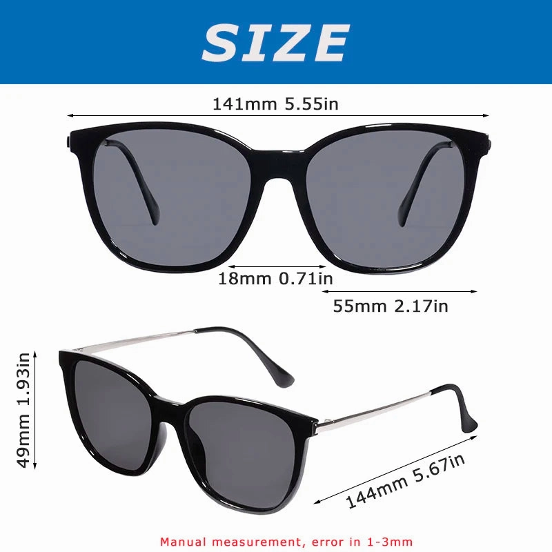 CRIXALIS Square Polarized Sunglasses UV400 Retro Design