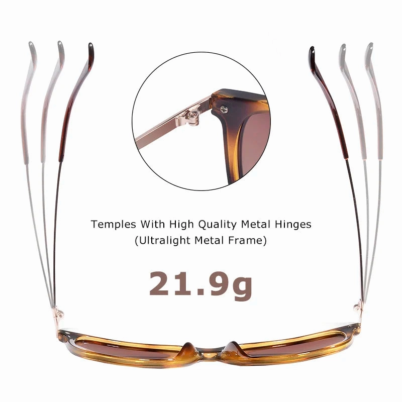 CRIXALIS Square Polarized Sunglasses UV400 Retro Design