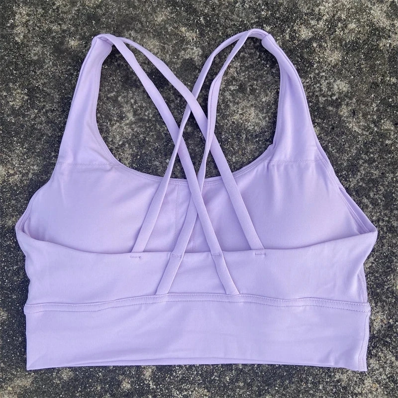 Cross Straps Sports Bra Women Gym High Support Yoga Vest