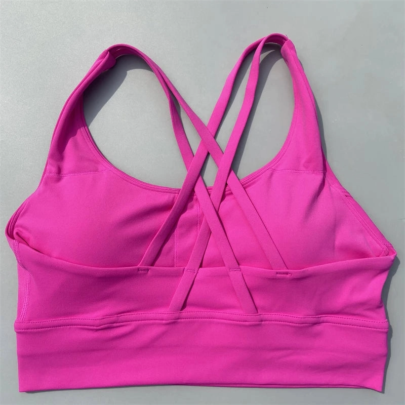 Cross Straps Sports Bra Women Gym High Support Yoga Vest