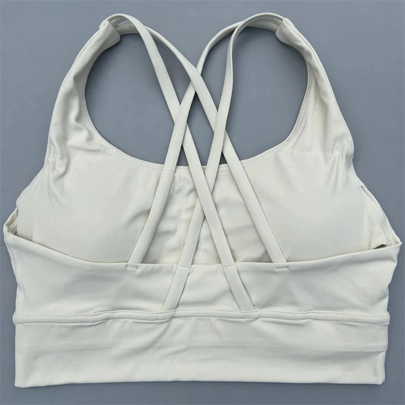 Cross Straps Sports Bra Women Gym High Support Yoga Vest
