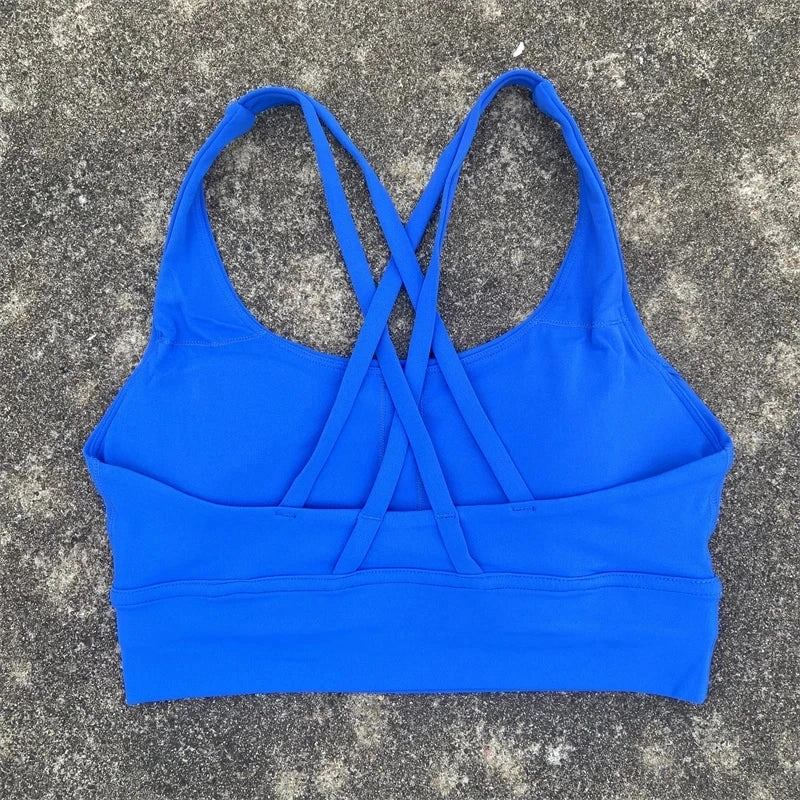 Cross Straps Sports Bra Women Gym High Support Yoga Vest