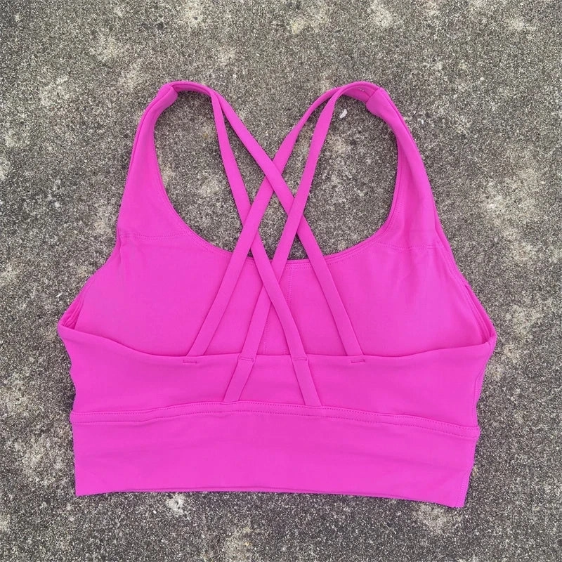 Cross Straps Sports Bra Women Gym High Support Yoga Vest