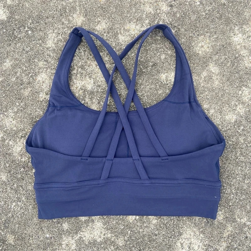 Cross Straps Sports Bra Women Gym High Support Yoga Vest