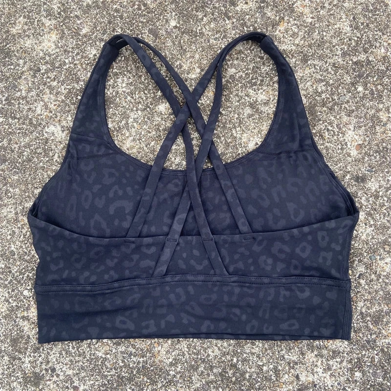Cross Straps Sports Bra Women Gym High Support Yoga Vest