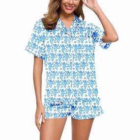 Cute Roller Rabbit 2 Piece Pajamas Set For Women Monkey Print Short Sleeve T-Shirt And Shorts Loungewear Perfect For Summer Relaxation