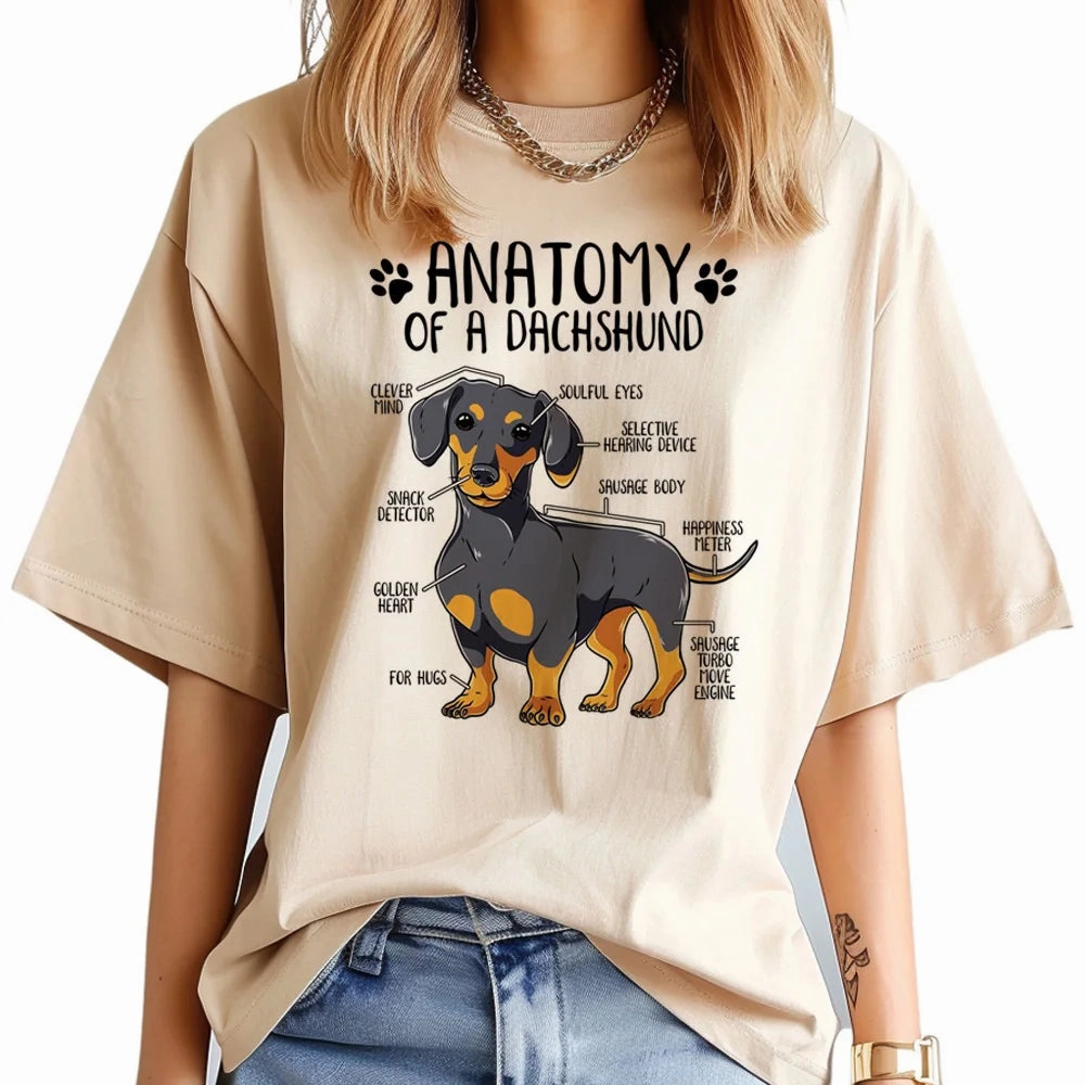 Dachshund t-shirts women funny harajuku top female 2000s clothing