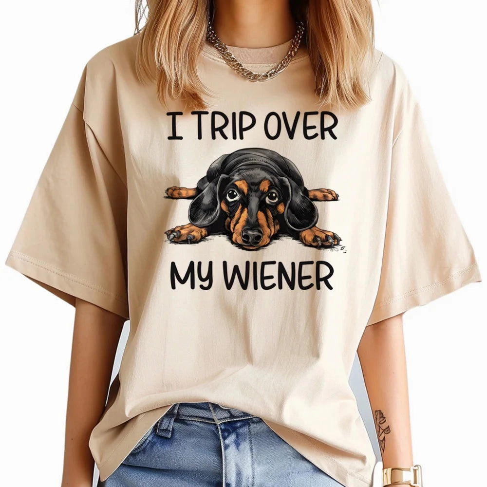 Dachshund t-shirts women funny harajuku top female 2000s clothing