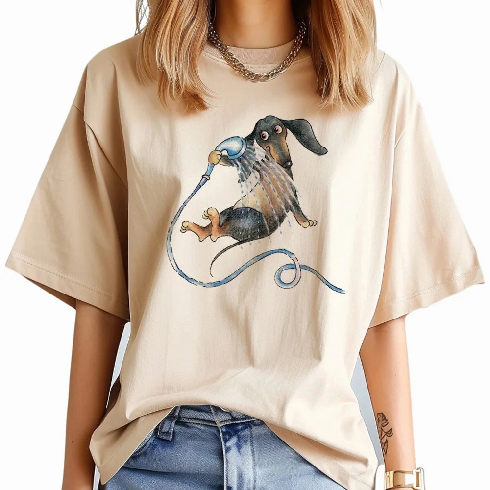 Dachshund t-shirts women funny harajuku top female 2000s clothing