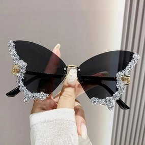Diamond Butterfly Sunglasses UV400 Elegant Women's Fashion Eyewear