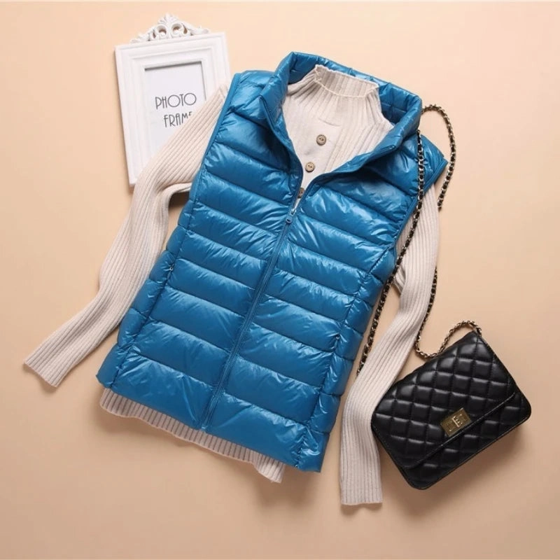 Down Lightweight White Duck Down Vest Slim Fit Jacket Women