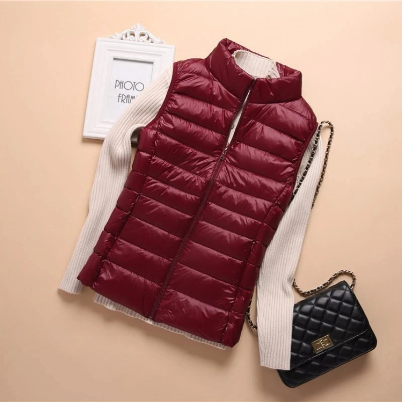 Down Lightweight White Duck Down Vest Slim Fit Jacket Women