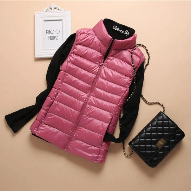 Down Lightweight White Duck Down Vest Slim Fit Jacket Women