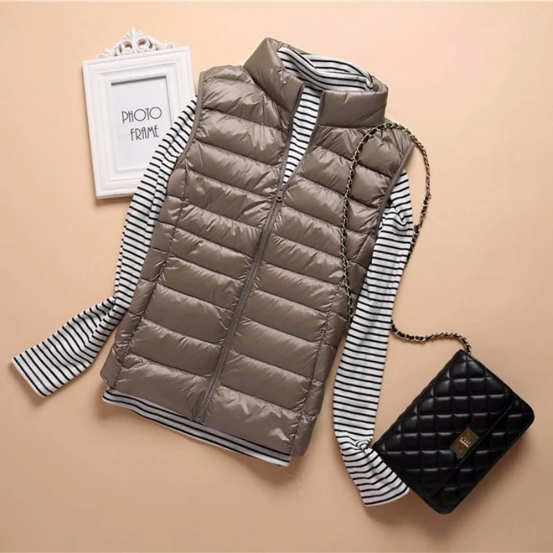 Down Lightweight White Duck Down Vest Slim Fit Jacket Women
