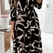 Dresses for Women Long Sleeve Prom Elegantes Fashion Print