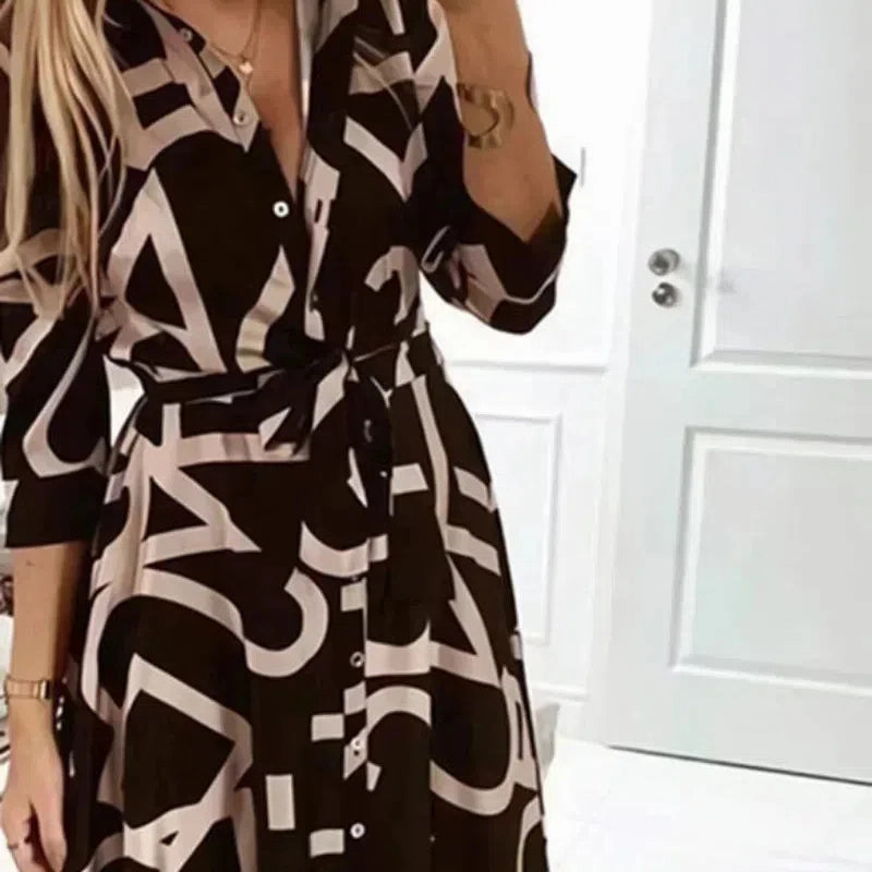 Dresses for Women Long Sleeve Prom Elegantes Fashion Print