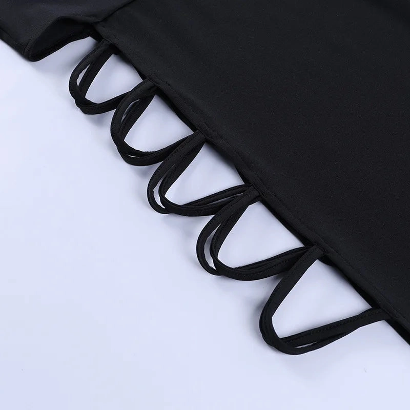 Elegant Black Sleeveless Bandage Sexy Dress For Women