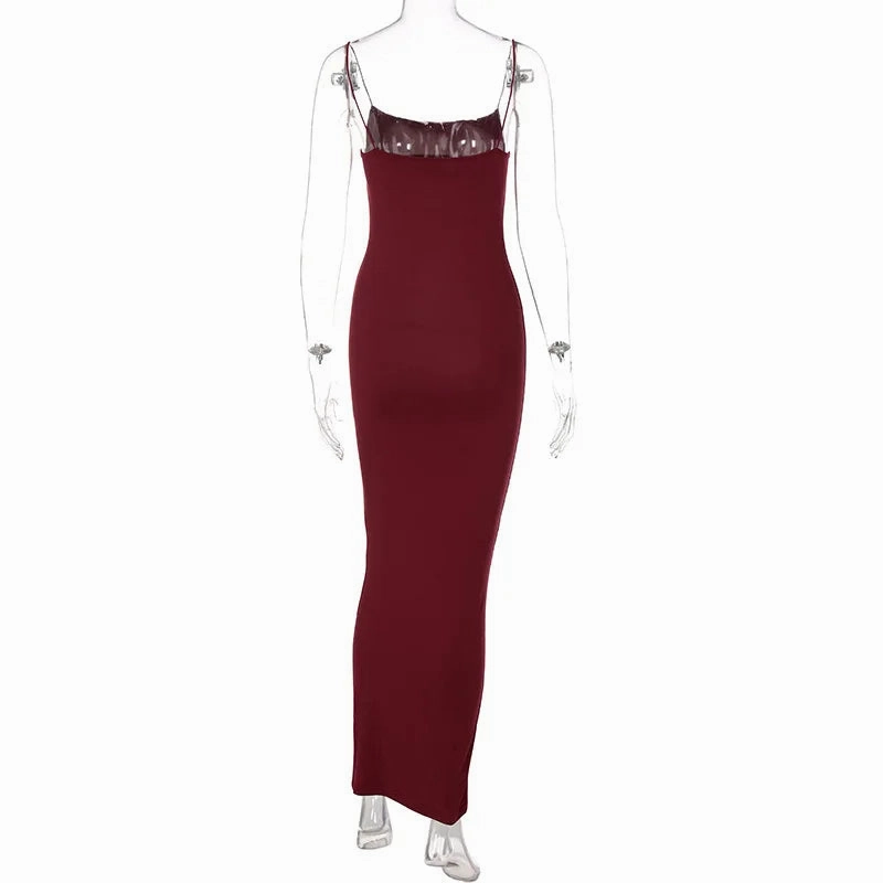 Elegant Bodycon Midi Dress for Women - Nsangu Autumn Winter Solid White Black Strap Streetwear Party Fashion