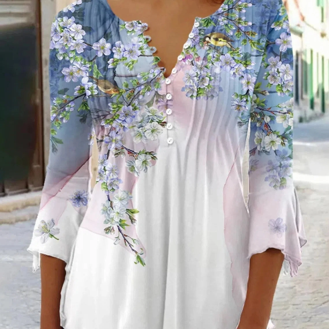 Elegant Casual Long Sleeve Women's Shirt - Stylish Print Top for Weekend and Holiday Wear