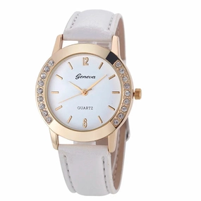 Elegant Geneva Fashion Women Watches Leather Band Quartz