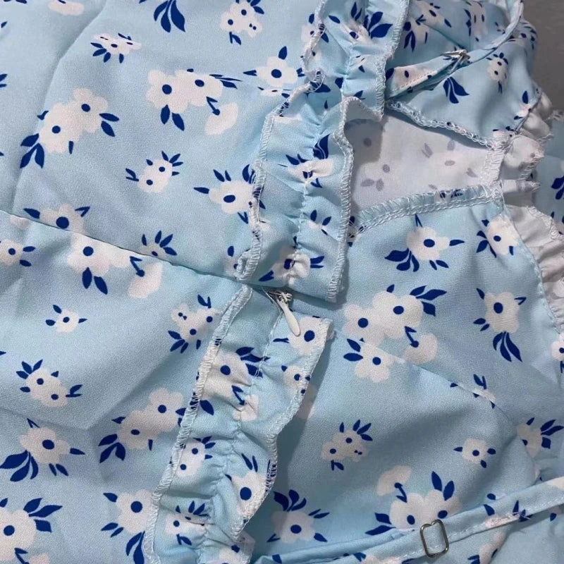 Elegant Off Shoulder V Neck Long Dress with Floral Print