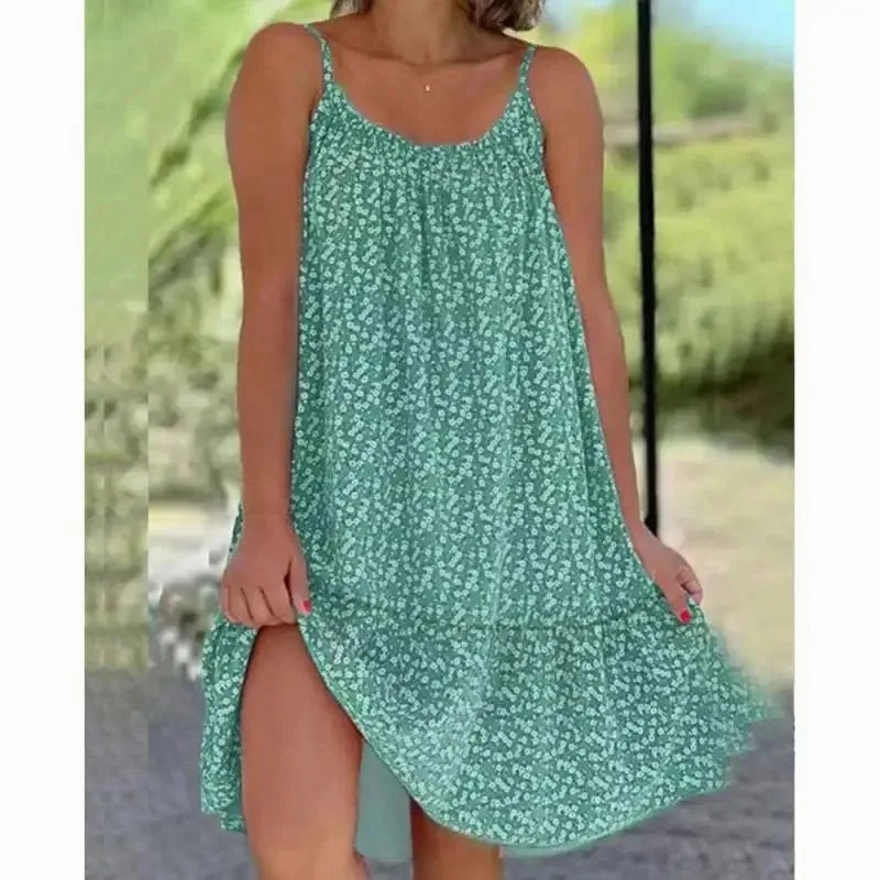 Elegant Shattered Causal O Neck Women Floral Print Dress
