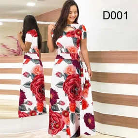 Elegant Spring Women's Dress Casual Fashion Floral Print