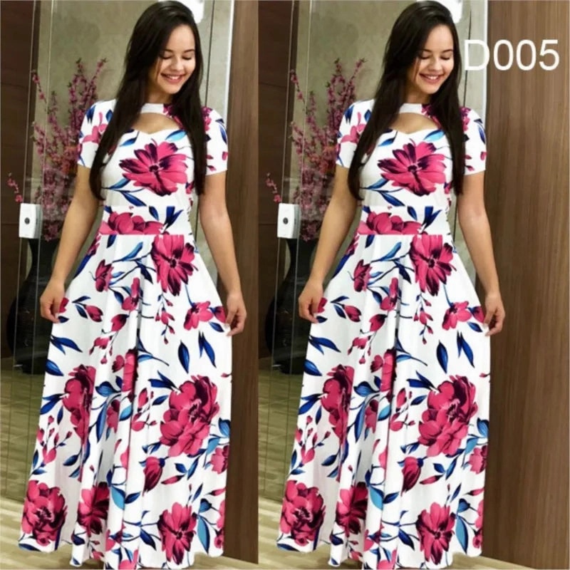 Elegant Spring Women's Dress Casual Fashion Floral Print