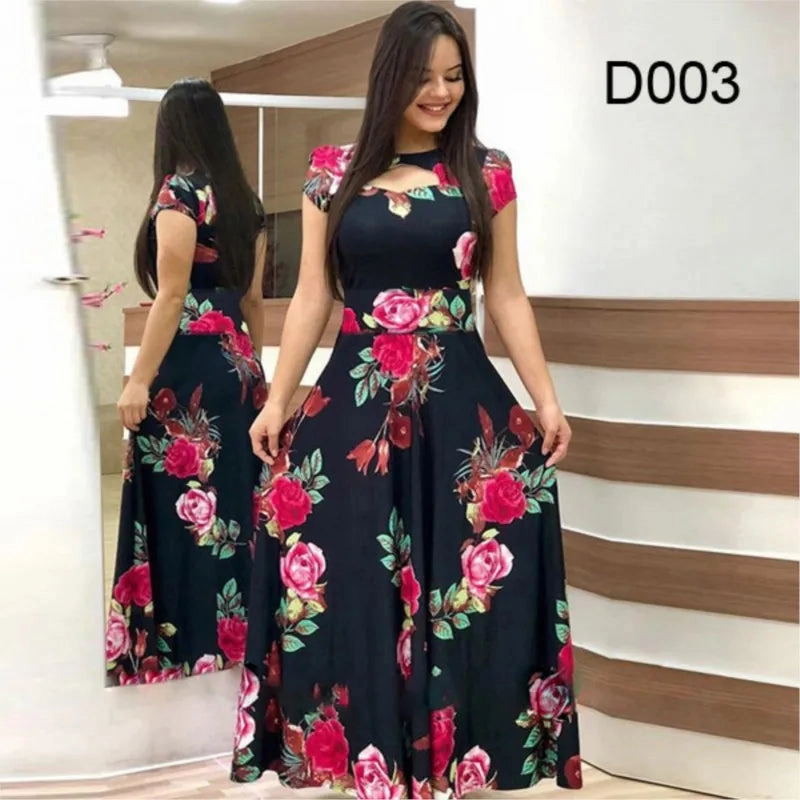 Elegant Spring Women's Dress Casual Fashion Floral Print