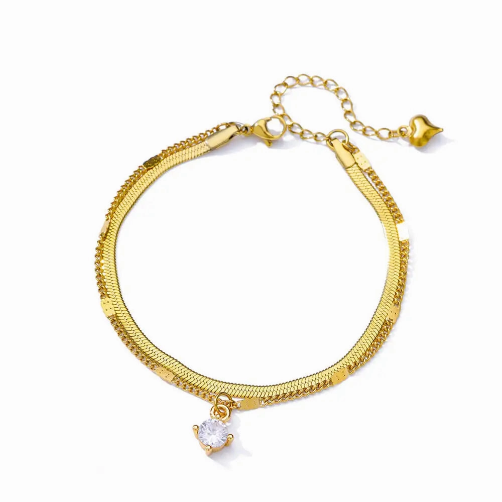 Elegant Zircon Flowers Bracelet For Women Charm Jewelry