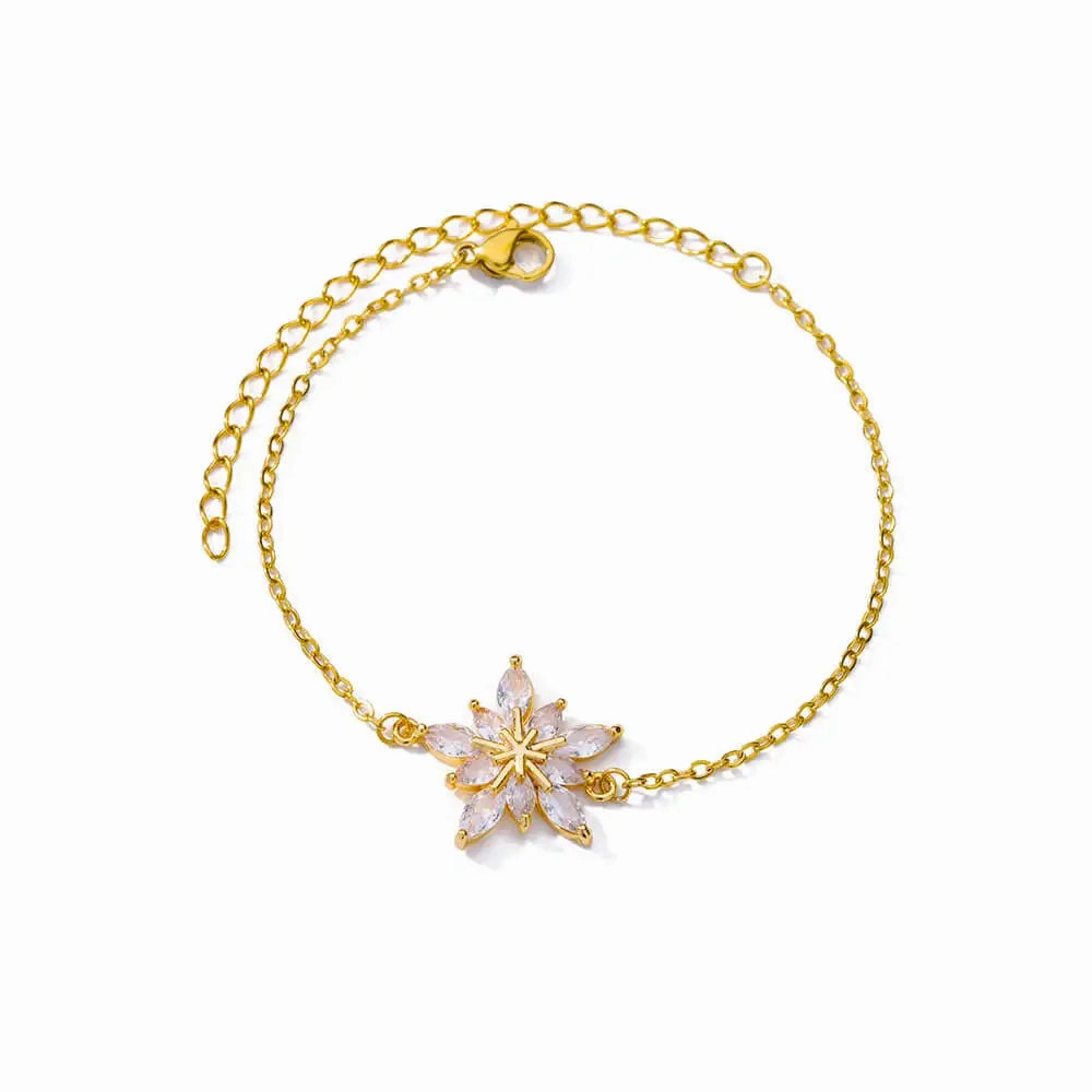 Elegant Zircon Flowers Bracelet For Women Charm Jewelry