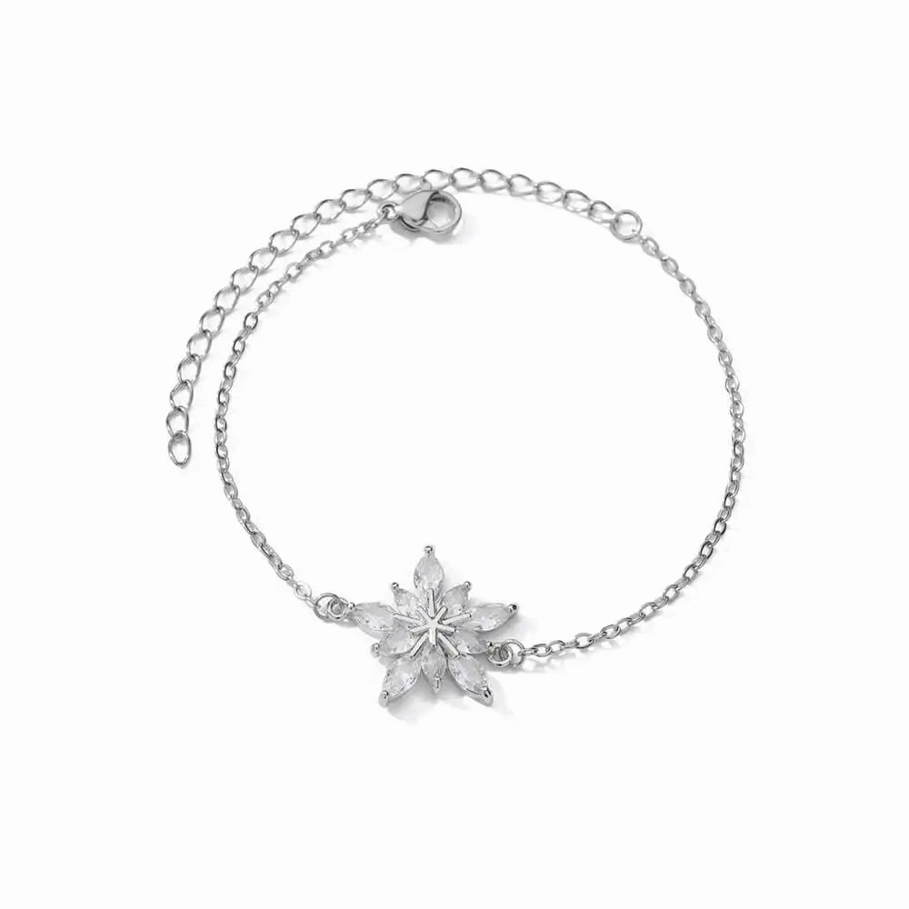 Elegant Zircon Flowers Bracelet For Women Charm Jewelry