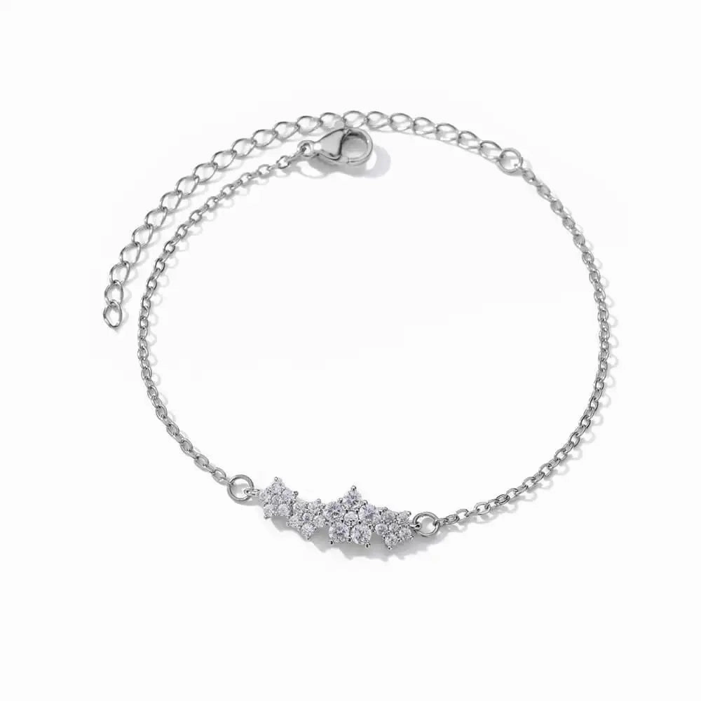 Elegant Zircon Flowers Bracelet For Women Charm Jewelry