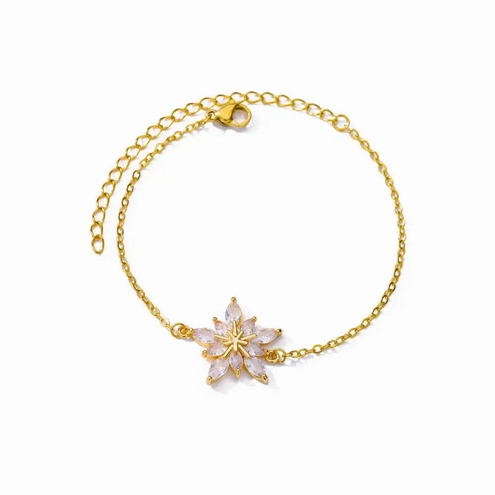 Elegant Zircon Flowers Bracelet For Women Charm Jewelry