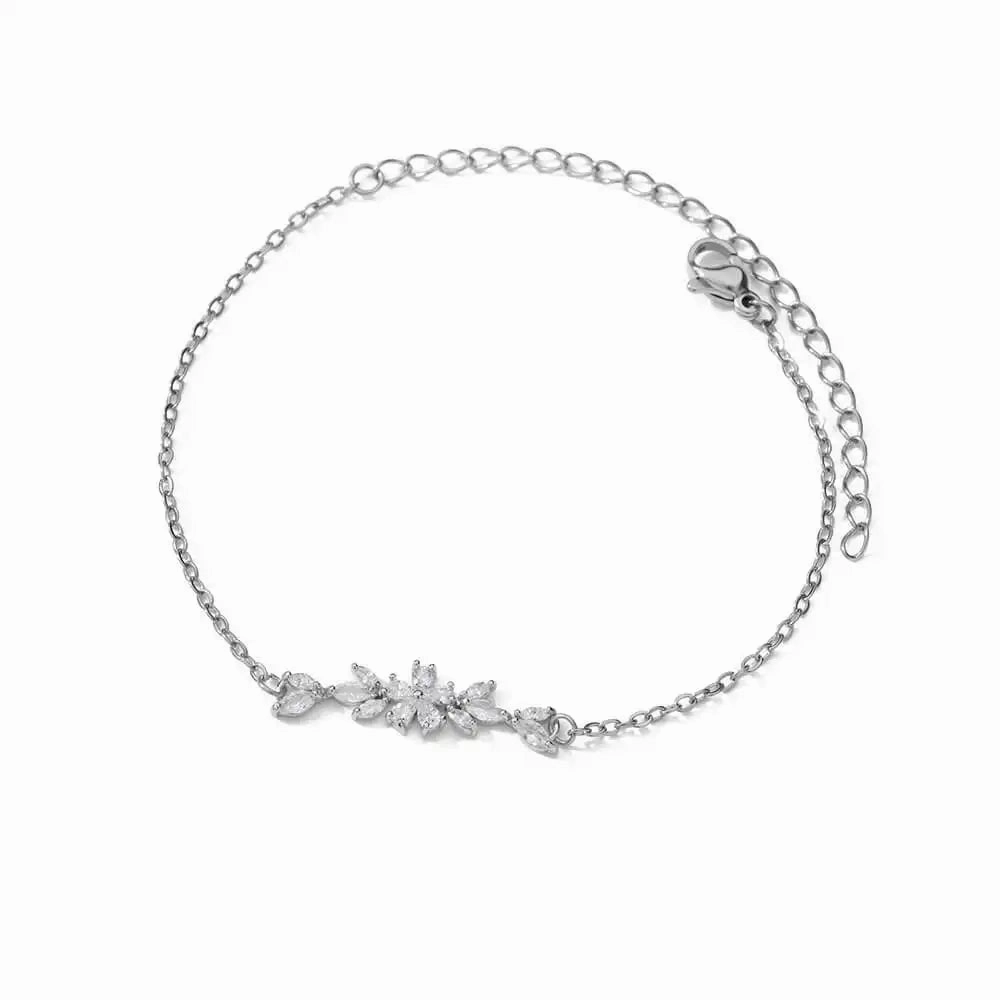 Elegant Zircon Flowers Bracelet For Women Charm Jewelry