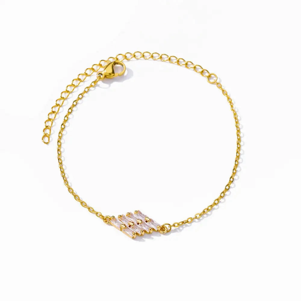 Elegant Zircon Flowers Bracelet For Women Charm Jewelry