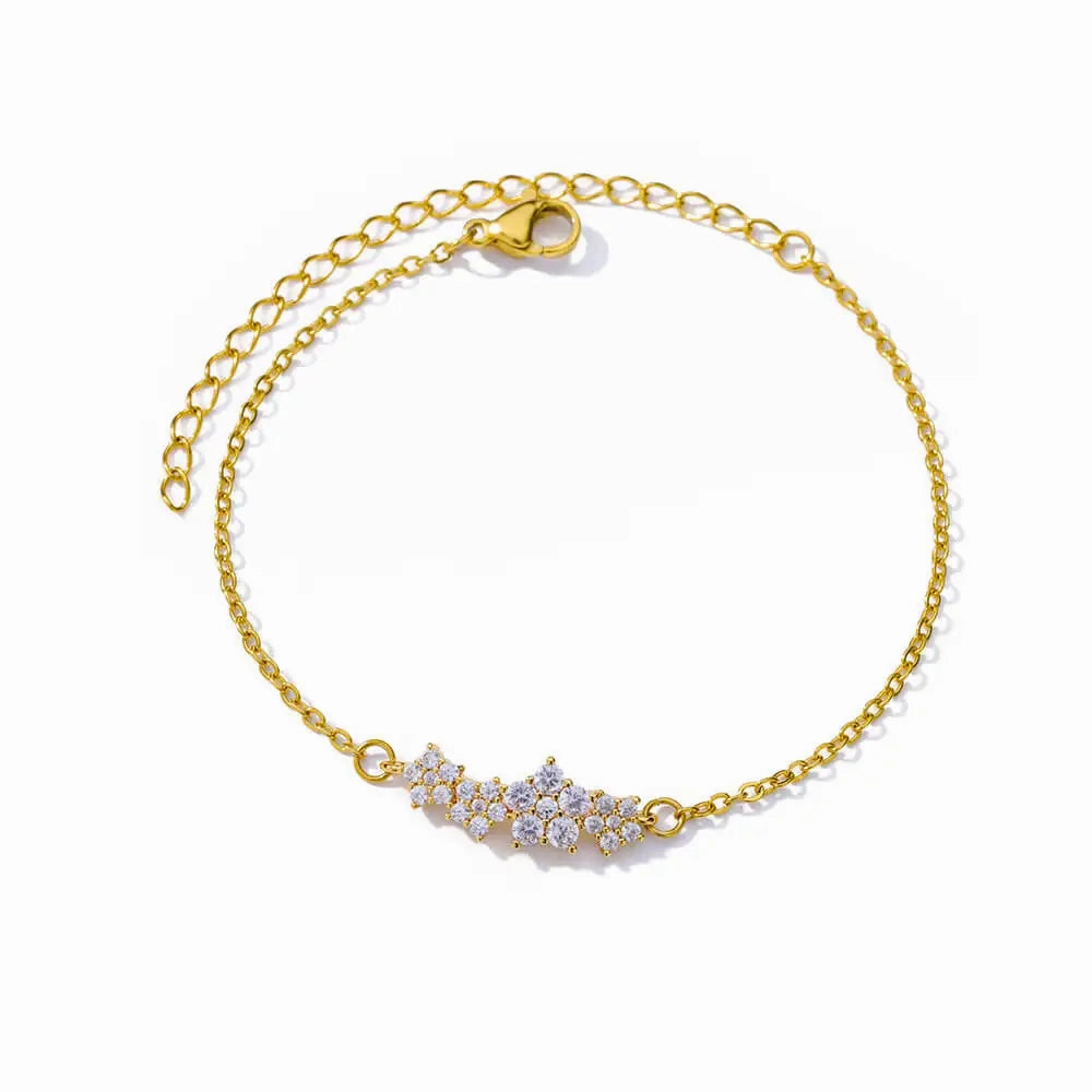 Elegant Zircon Flowers Bracelet For Women Charm Jewelry