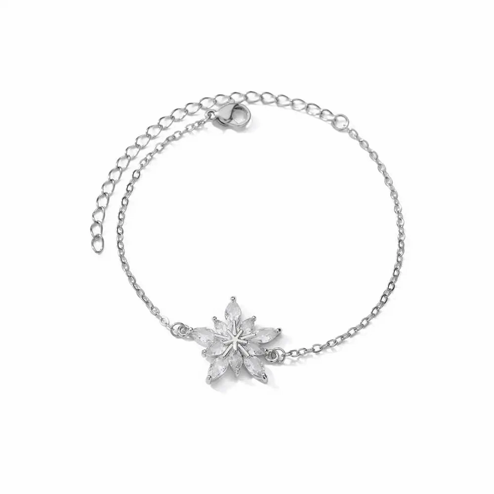 Elegant Zircon Flowers Bracelet For Women Charm Jewelry