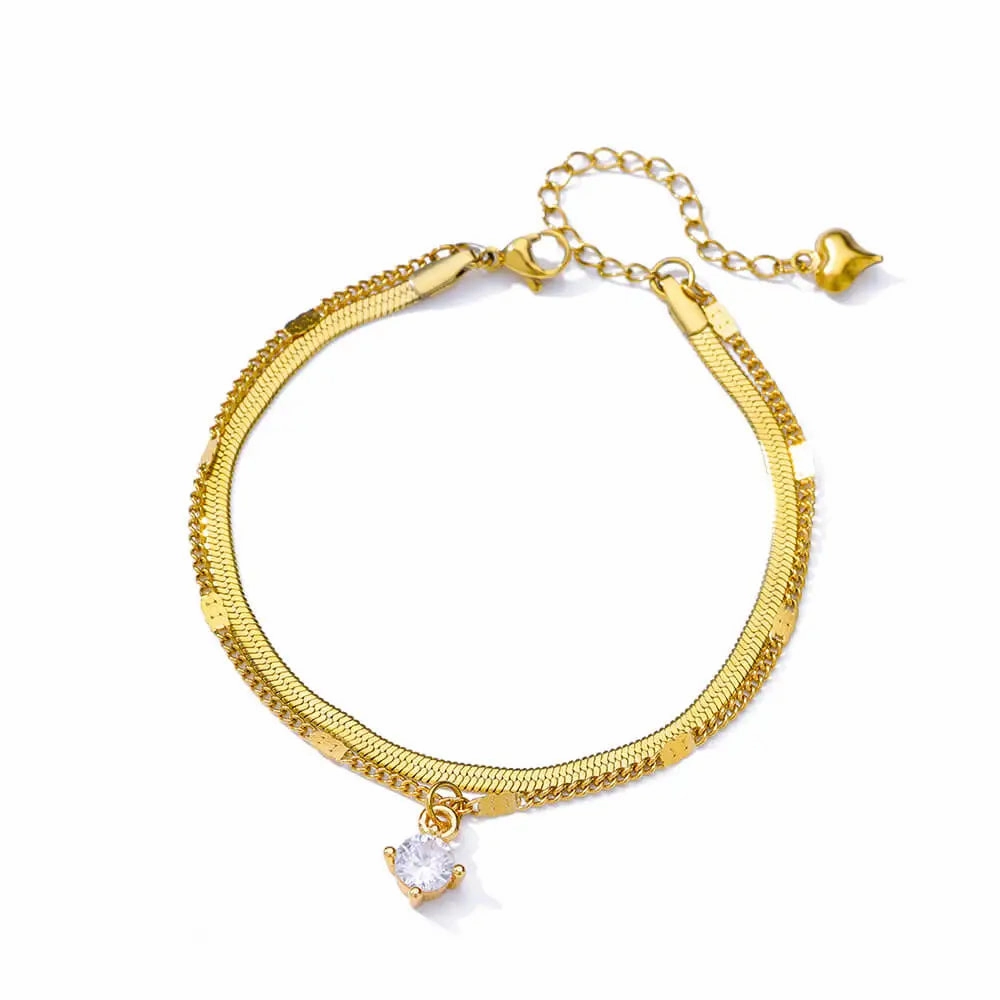 Elegant Zircon Flowers Bracelet For Women Charm Jewelry