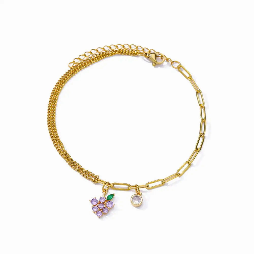Elegant Zircon Flowers Bracelet For Women Charm Jewelry