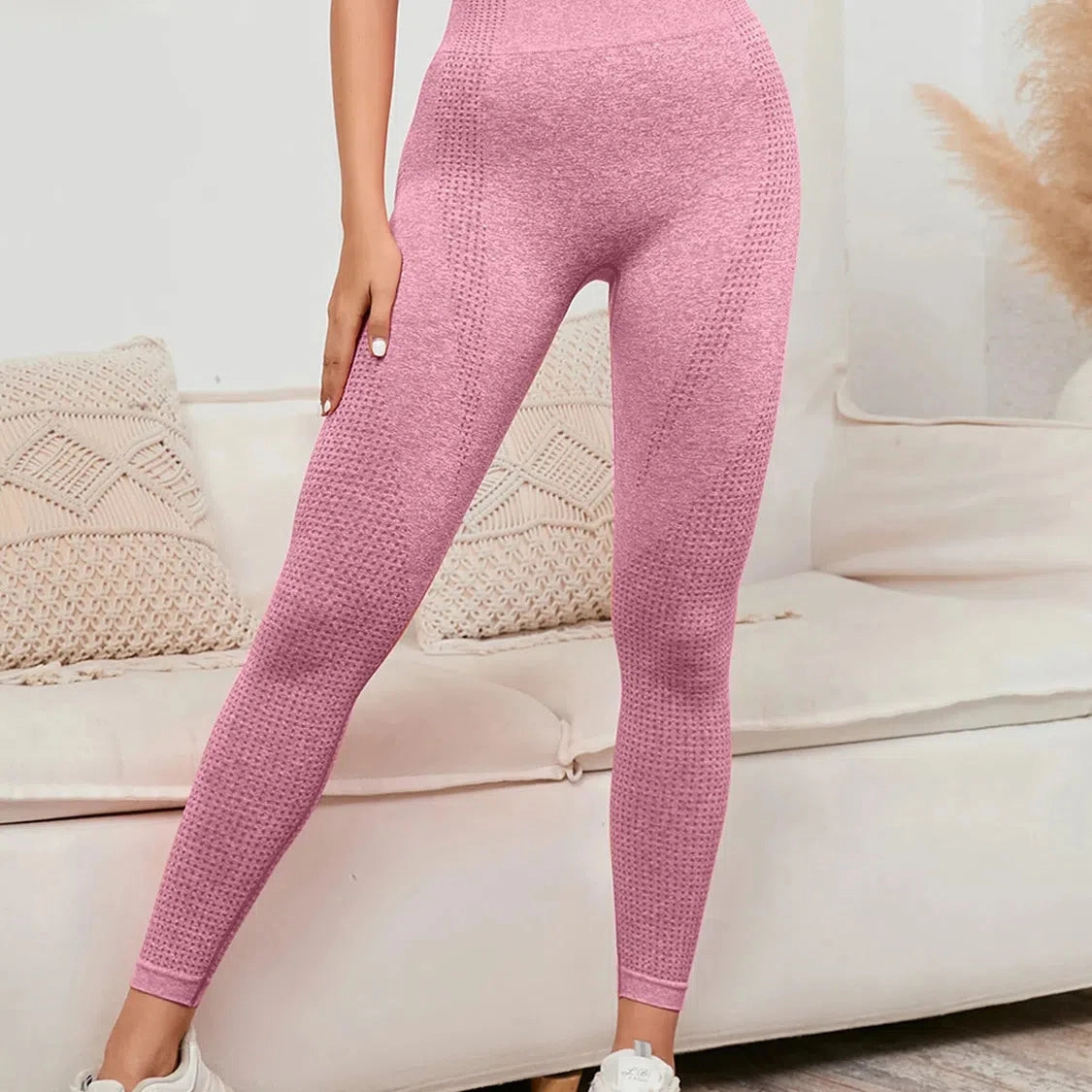 Elevate Your Workout with High Waist Push Up Seamless Leggings for Women - Elastic, Ankle-Length Fitness Pants Perfect for Yoga and Running!