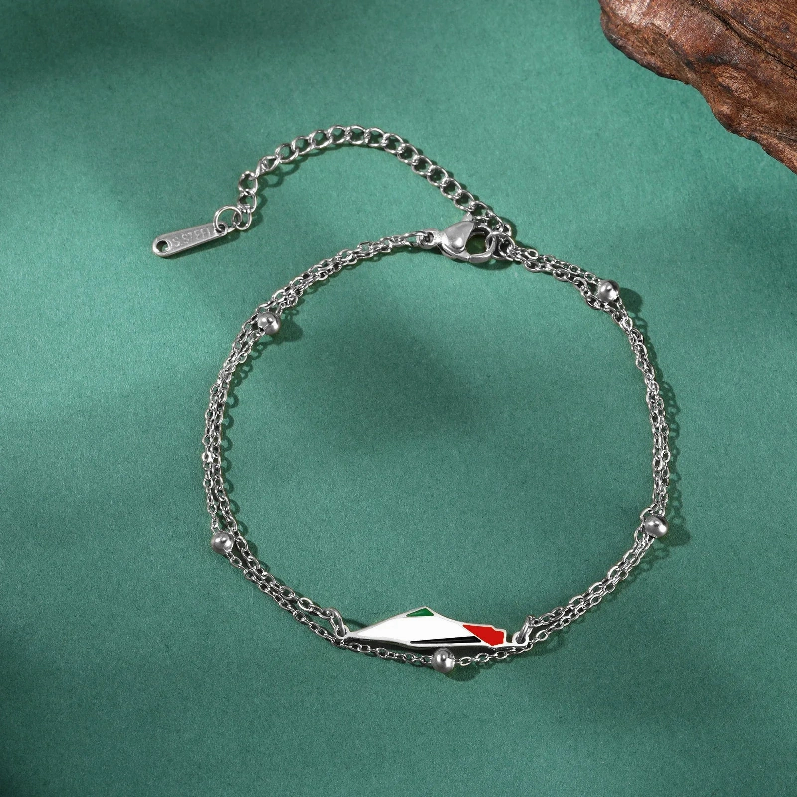 Enamel Palestine Map Charm Bracelets for Women Men Jewelry