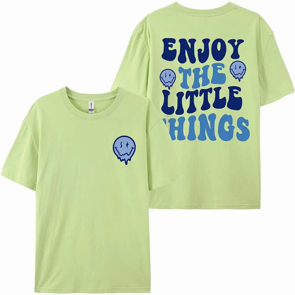 Enjoy The Little Things Slogan Letter Printed Women T-Shirts