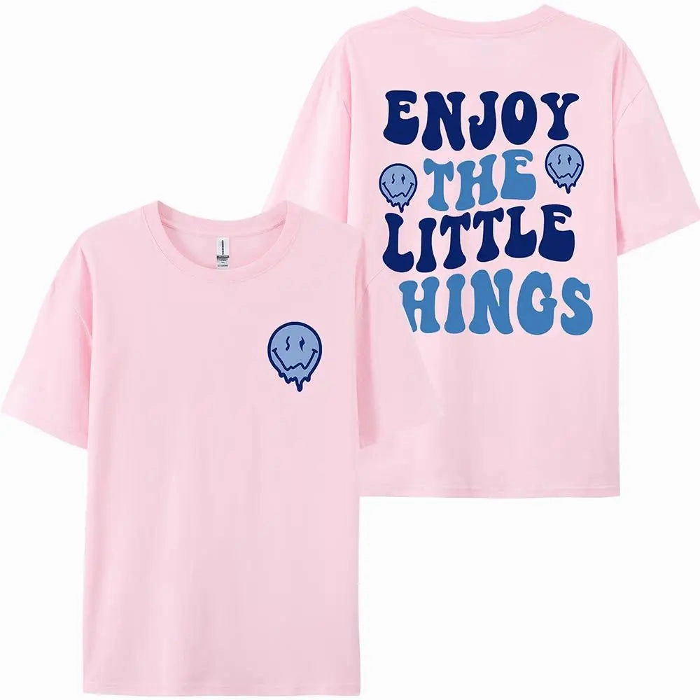 Enjoy The Little Things Slogan Letter Printed Women T-Shirts