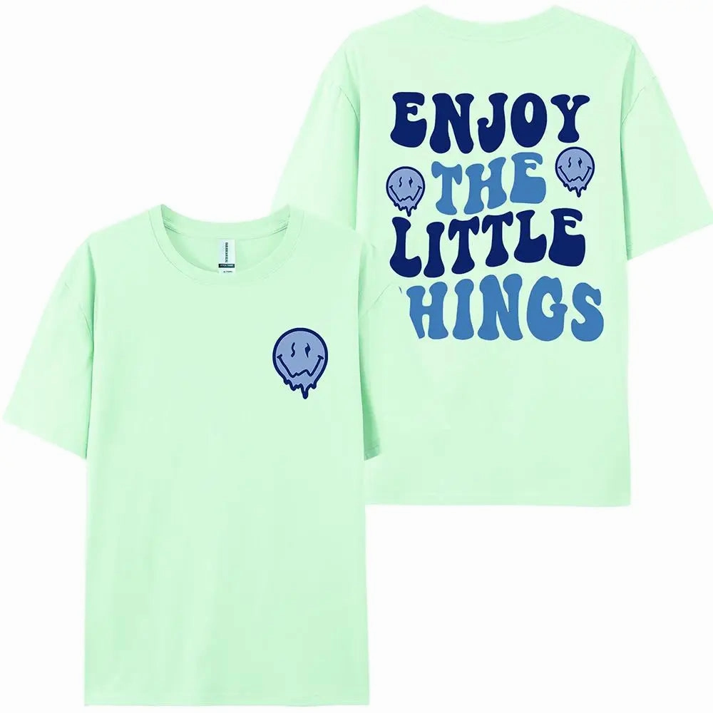 Enjoy The Little Things Slogan Letter Printed Women T-Shirts